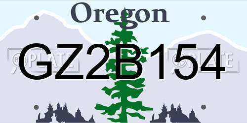 GZ2B154 Oregon License Plate