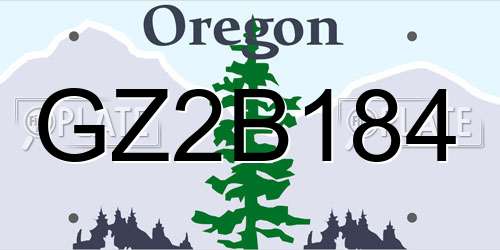GZ2B184 Oregon License Plate
