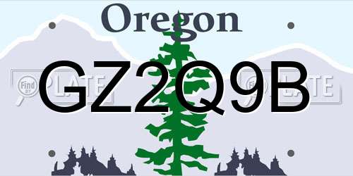 GZ2Q9B Oregon License Plate