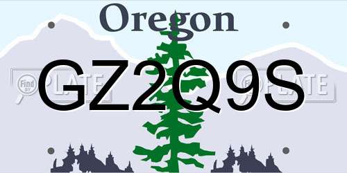GZ2Q9S Oregon License Plate