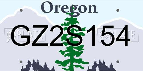GZ2S154 Oregon License Plate