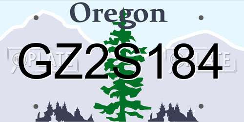 GZ2S184 Oregon License Plate