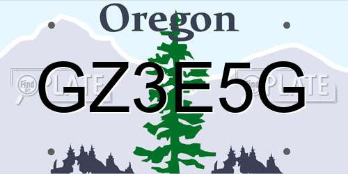 GZ3E5G Oregon License Plate