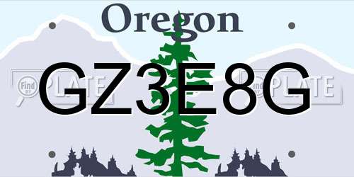 GZ3E8G Oregon License Plate