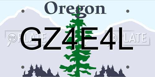 GZ4E4L Oregon License Plate