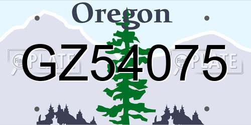 GZ54075 Oregon License Plate