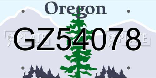 GZ54078 Oregon License Plate