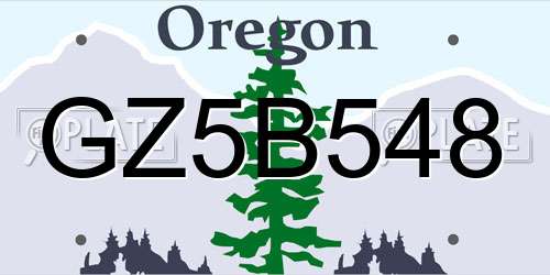 GZ5B548 Oregon License Plate