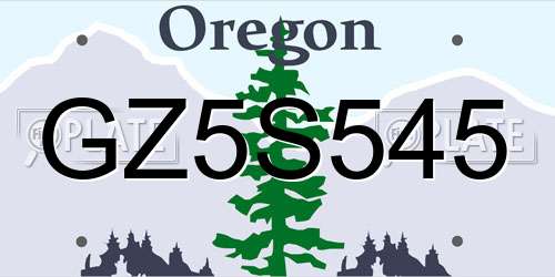GZ5S545 Oregon License Plate