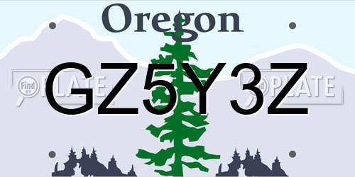 GZ5Y3Z Oregon License Plate