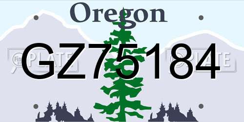 GZ75184 Oregon License Plate