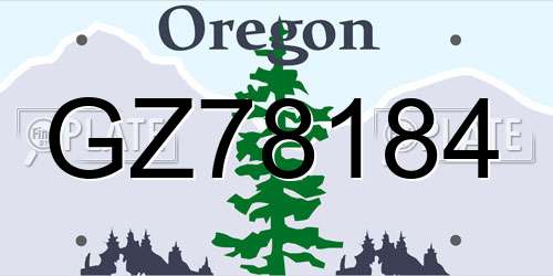 GZ78184 Oregon License Plate