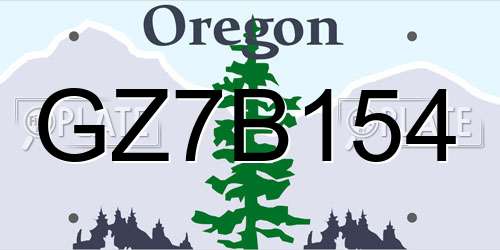 GZ7B154 Oregon License Plate