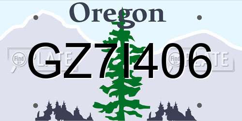 GZ7I406 Oregon License Plate