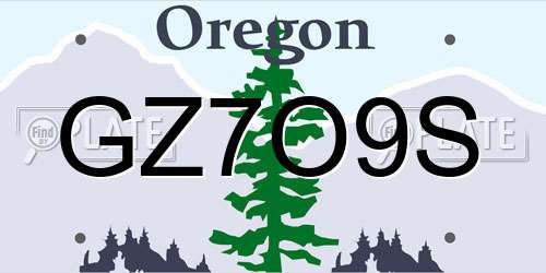 GZ7O9S Oregon License Plate
