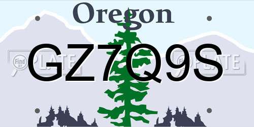 GZ7Q9S Oregon License Plate