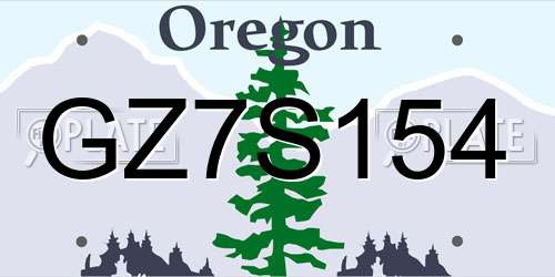 GZ7S154 Oregon License Plate