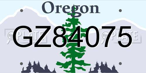 GZ84075 Oregon License Plate