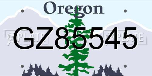 GZ85545 Oregon License Plate