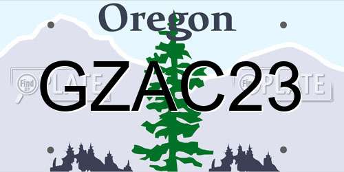 GZAC23 Oregon License Plate
