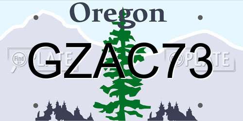 GZAC73 Oregon License Plate