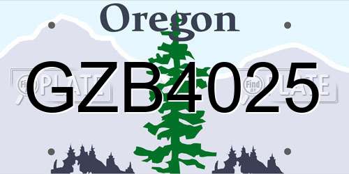 GZB4025 Oregon License Plate