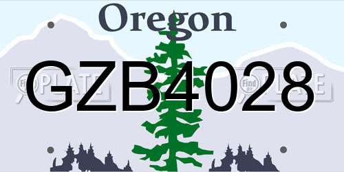 GZB4028 Oregon License Plate