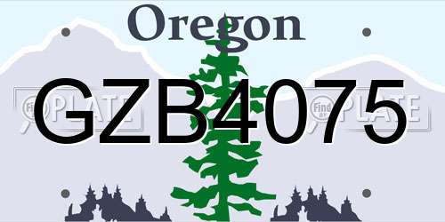 GZB4075 Oregon License Plate