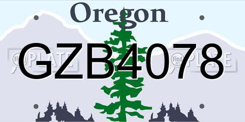 GZB4078 Oregon License Plate