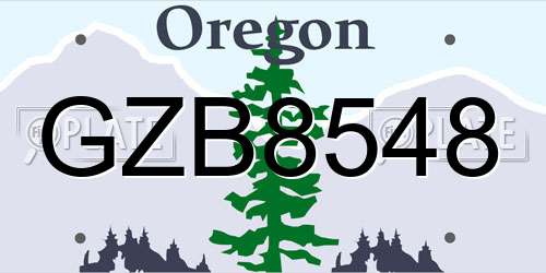 GZB8548 Oregon License Plate