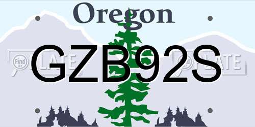 GZB92S Oregon License Plate