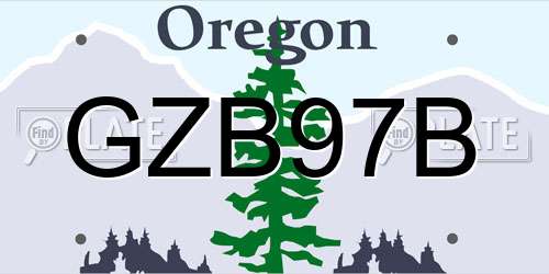 GZB97B Oregon License Plate