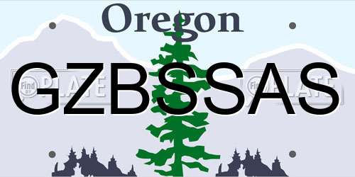 GZBSSAS Oregon License Plate