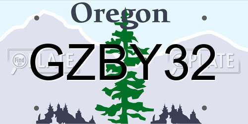 GZBY32 Oregon License Plate