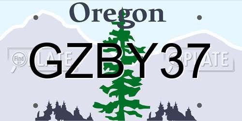 GZBY37 Oregon License Plate