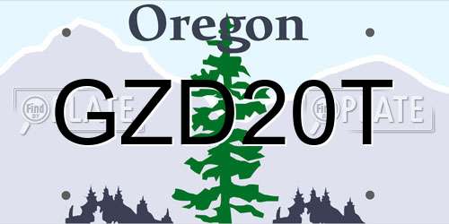 GZD20T Oregon License Plate