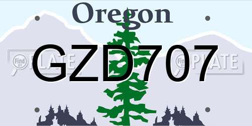 GZD707 Oregon License Plate
