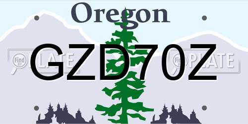 GZD70Z Oregon License Plate