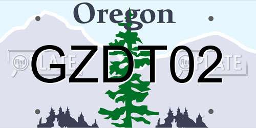 GZDT02 Oregon License Plate