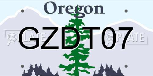 GZDT07 Oregon License Plate