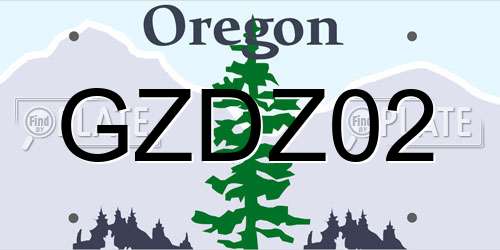 GZDZ02 Oregon License Plate