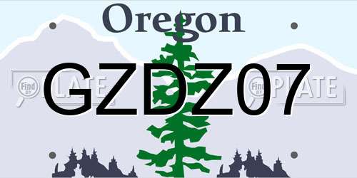 GZDZ07 Oregon License Plate