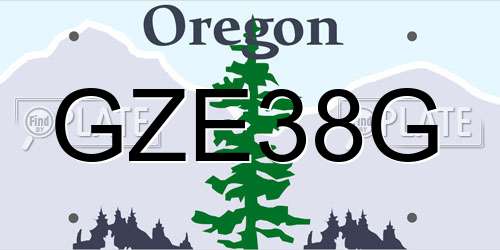 GZE38G Oregon License Plate