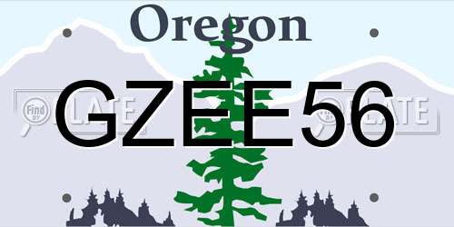 GZEE56 Oregon License Plate
