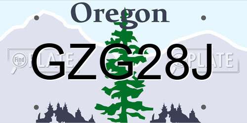GZG28J Oregon License Plate