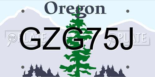 GZG75J Oregon License Plate