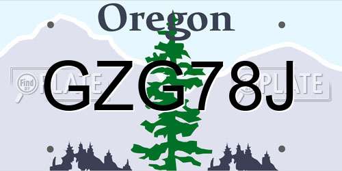 GZG78J Oregon License Plate