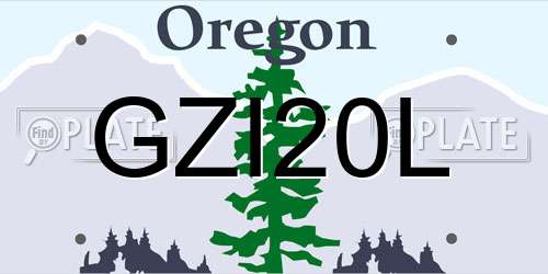 GZI20L Oregon License Plate