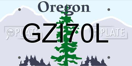 GZI70L Oregon License Plate