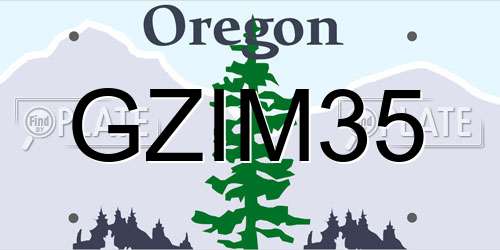 GZIM35 Oregon License Plate